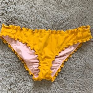 Yellow ruffled bikini bottoms Never worn